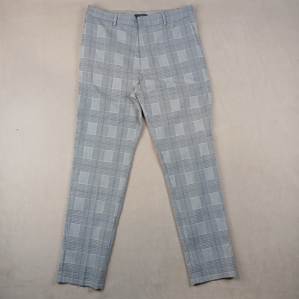 H&M 32x30 Mens Pants Slacks Trousers Plaid Tapered London Slim